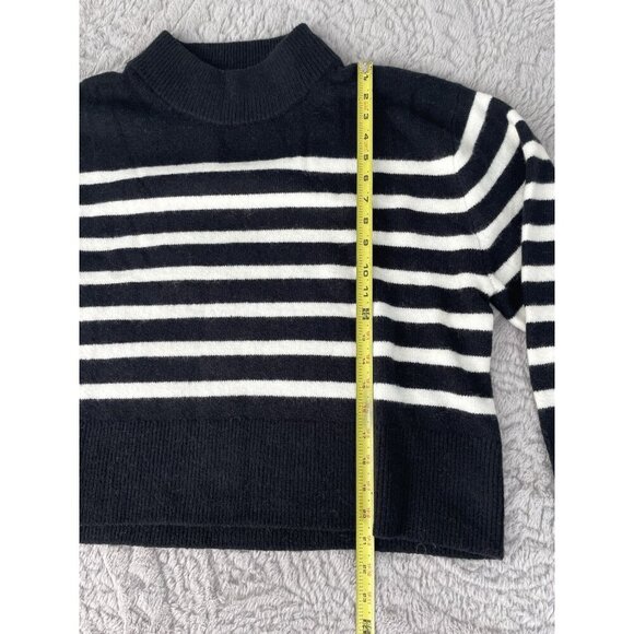 J. Crew Womens Chunky Crewneck Black White Sweater in Supersoft Yarn Size L, NWT - Picture 6 of 9